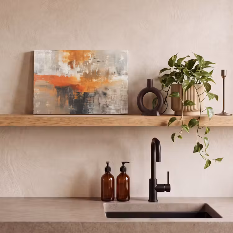 Canvas Print - Modern art - Abstract - Gold - Gray — 3
