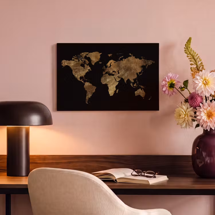 Canvas Print - World map - Gold - Luxury - Earth - Black — 4