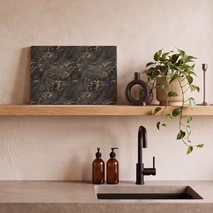 Canvas Print - Black - Marble - Gold - Nerf — 2
