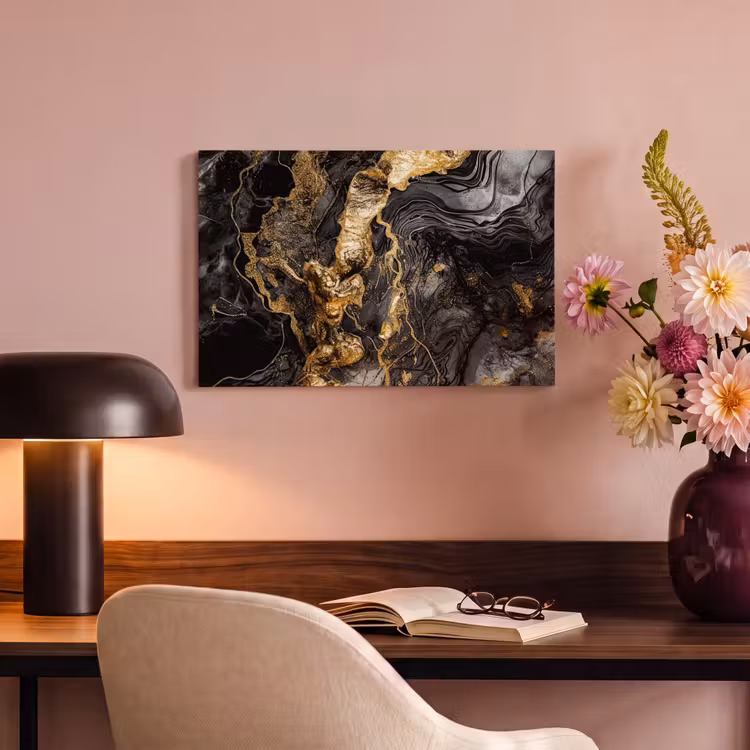 Canvas Print - Marble - Black - Gold - Abstract — 4
