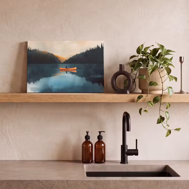 Canvas Print - Forests - Lake - Canoe - Orange — 3