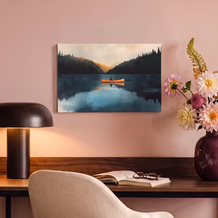 Canvas Print - Forests - Lake - Canoe - Orange — 4