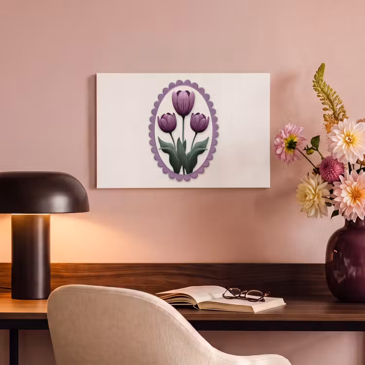 Canvas Print - Tulips - Purple - List - Leaves — 4