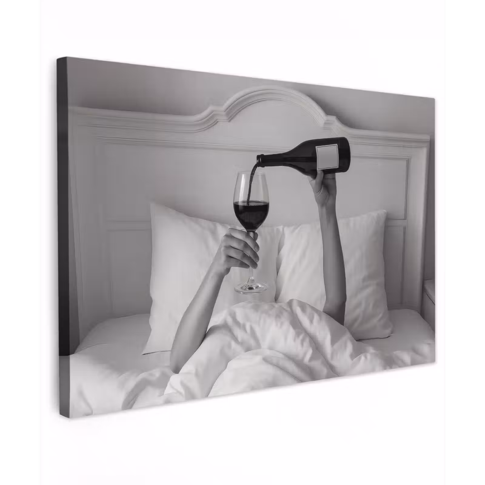 Canvas Print - Sheets - Arms - Wine - Glass — 1