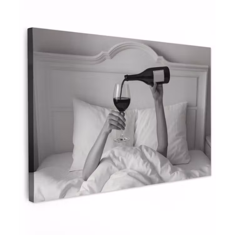 Canvas Print - Sheets - Arms - Wine - Glass — 1