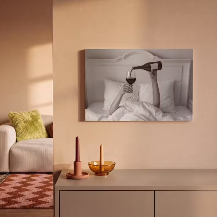 Canvas Print - Sheets - Arms - Wine - Glass — 2