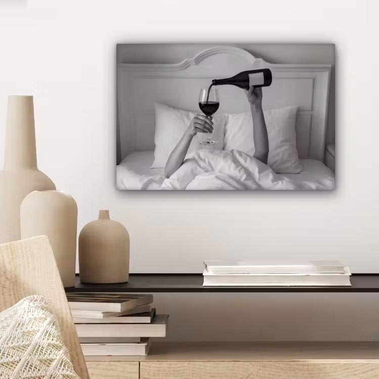 Canvas Print - Sheets - Arms - Wine - Glass — 5
