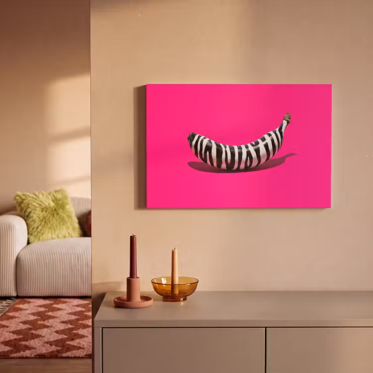 Canvas Print - Banana - Zebra print - Pink — 2