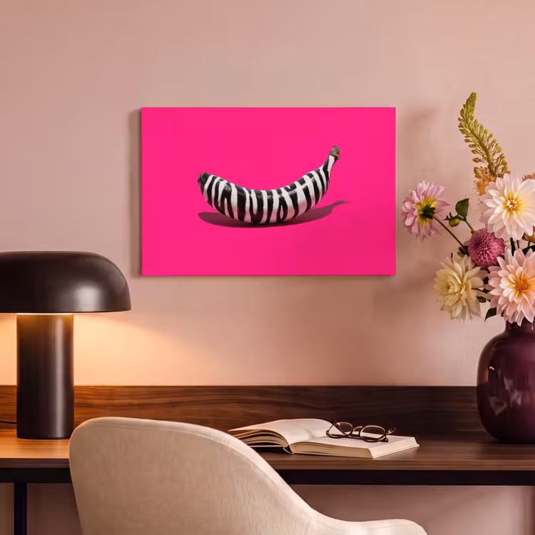 Canvas Print - Banana - Zebra print - Pink — 4