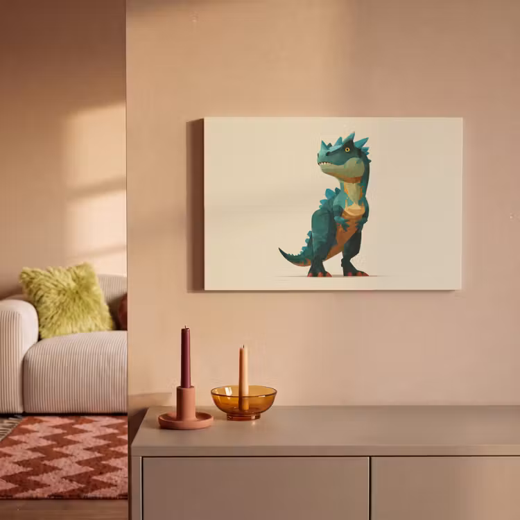 Canvas Print - Spines - Dino - Blue - Muscular — 2