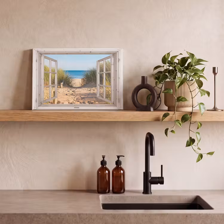 Canvas Print - See-through - Beach - Sea - Dunes - Sand - Water - Tallgrass — 3