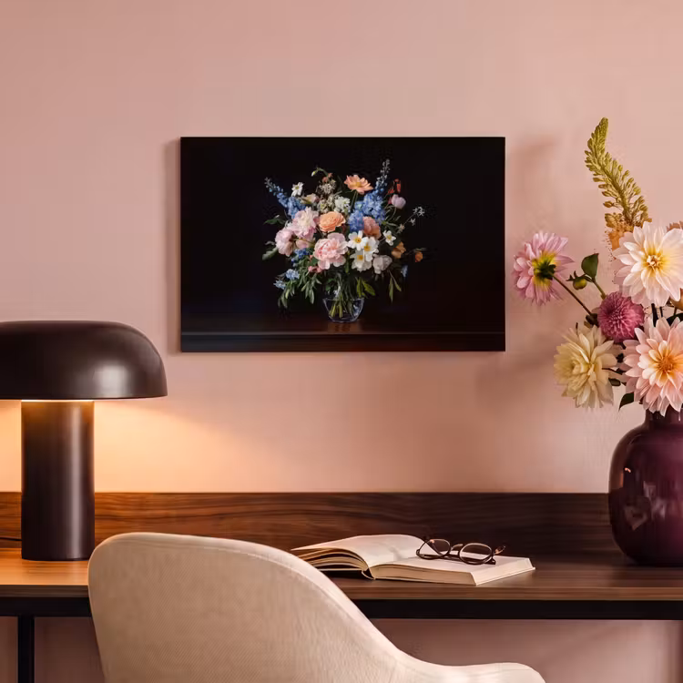 Canvas Print - Pastel - Flowers - Glasses - Vase — 4