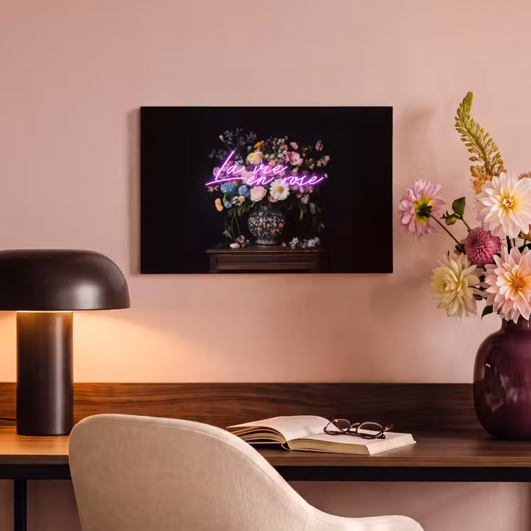 Canvas Print - Neon - Vase - Flowers — 4