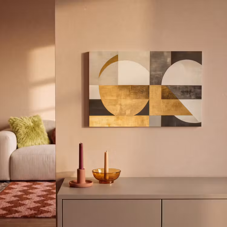 Canvas Print - Abstract - Gold - Gray - Shapes - Geometric — 2
