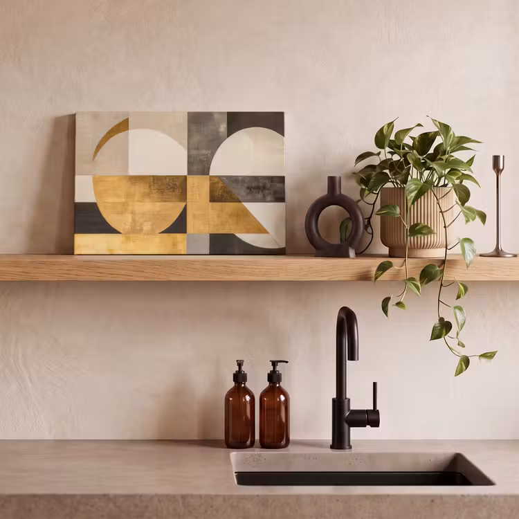 Canvas Print - Abstract - Gold - Gray - Shapes - Geometric — 3
