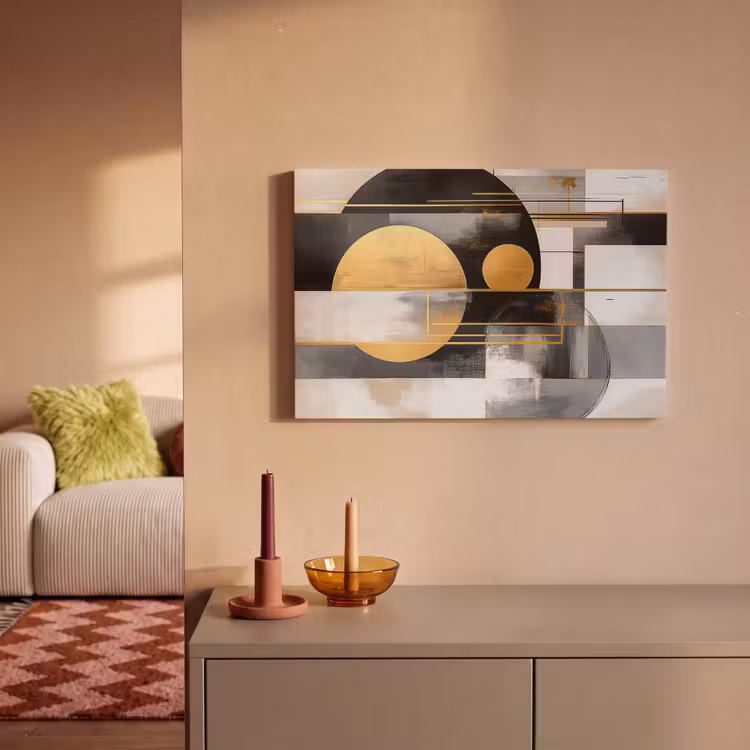 Canvas Print - Abstract - Gold - Silver - Shapes - Aesthetic - Modern — 2