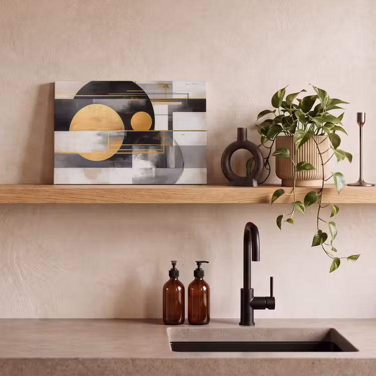 Canvas Print - Abstract - Gold - Silver - Shapes - Aesthetic - Modern — 3