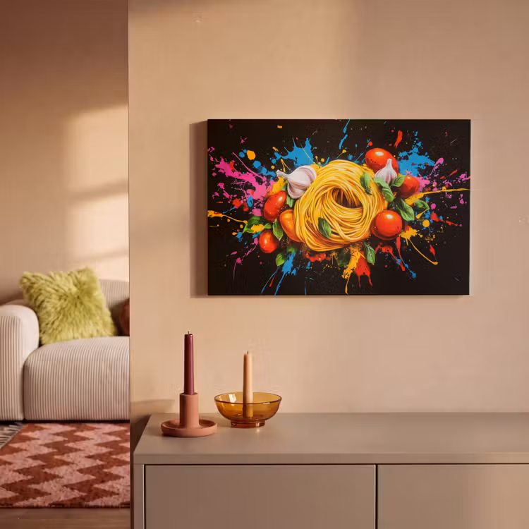 Canvas Print - Spaghetti - Graffiti - Paint - Colorful - Food - Modern — 2