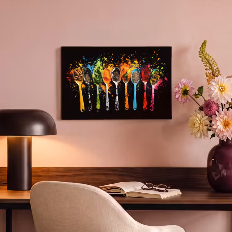 Canvas Print - Spoons - Spices - Modern - Graffiti - Paint - Colorful — 4
