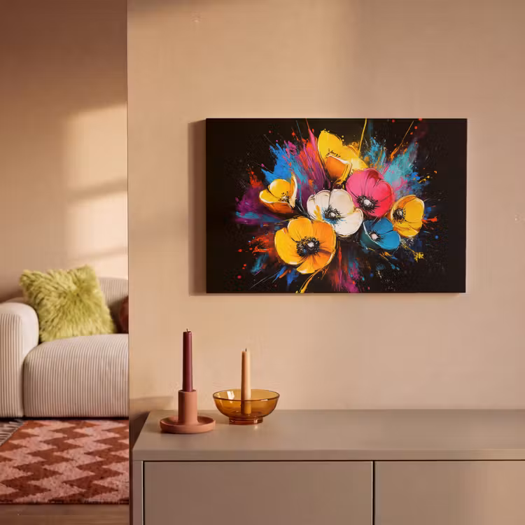 Canvas Print - Flowers - Colorful - Graffiti - Modern - Bouquet — 2