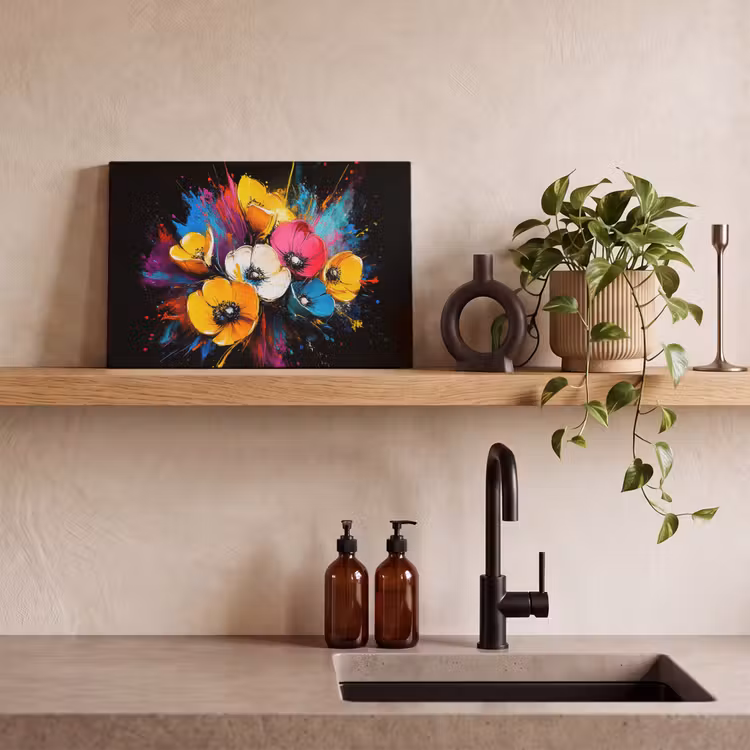 Canvas Print - Flowers - Colorful - Graffiti - Modern - Bouquet — 3