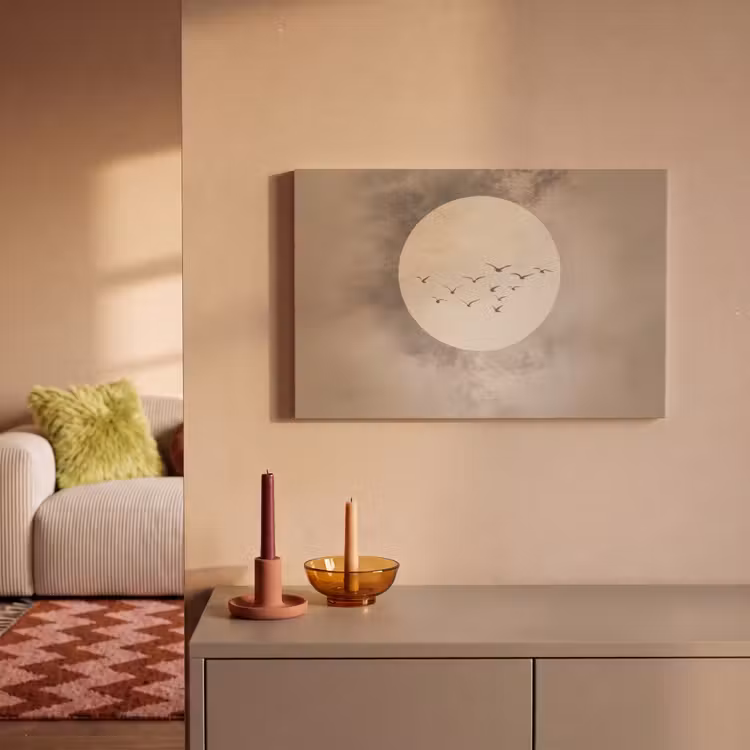 Canvas Print - Bird - Beige - Japandi — 2