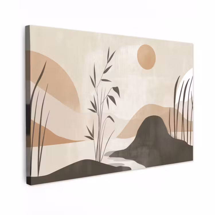 Canvas Print - Japandi - Landscape - Beige — 1