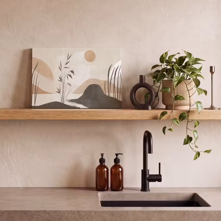 Canvas Print - Japandi - Landscape - Beige — 3