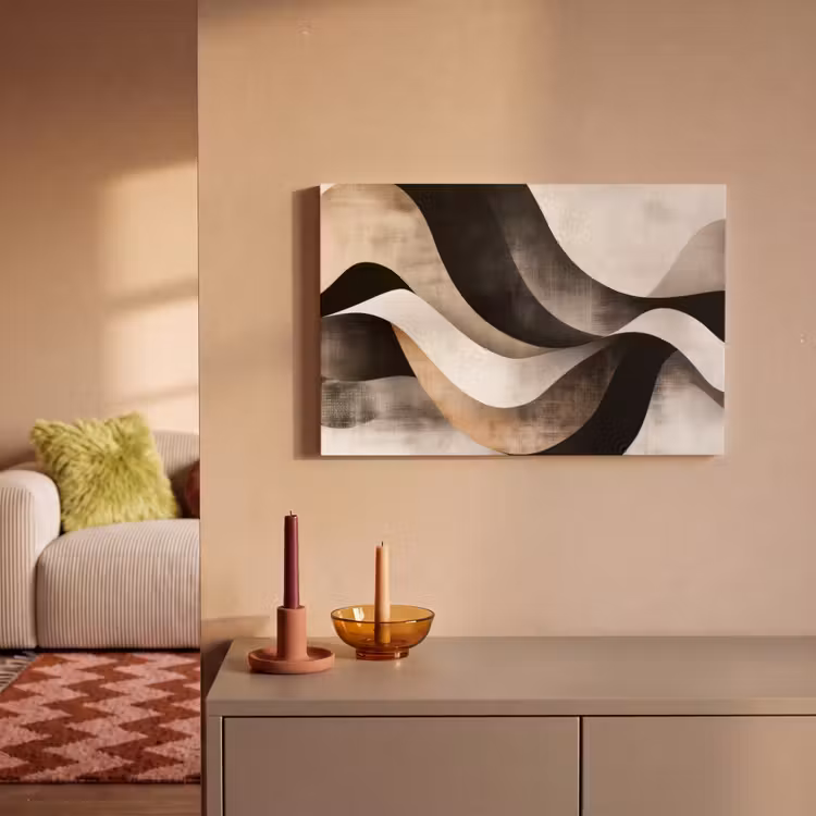 Canvas Print - Abstract - Waves - Black - Weathered — 2