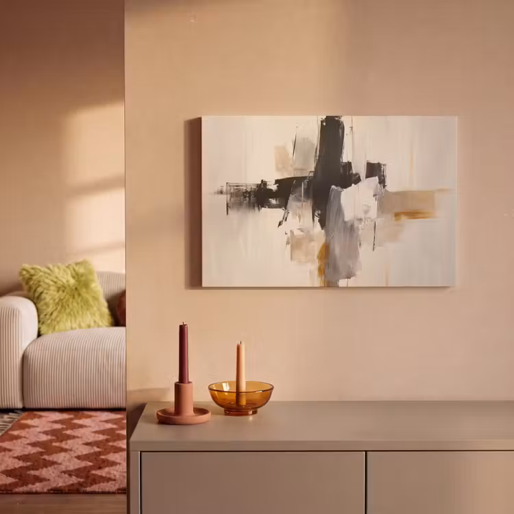 Canvas Print - Brush strokes - Rough - Abstract - Beige — 2