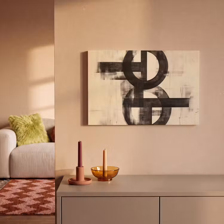 Canvas Print - Circles - Bars - Black - Abstract — 2