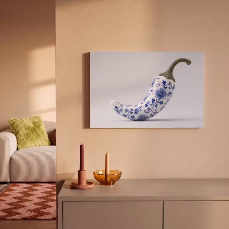 Canvas Print - Chili pepper - Ceramic - Blue — 2