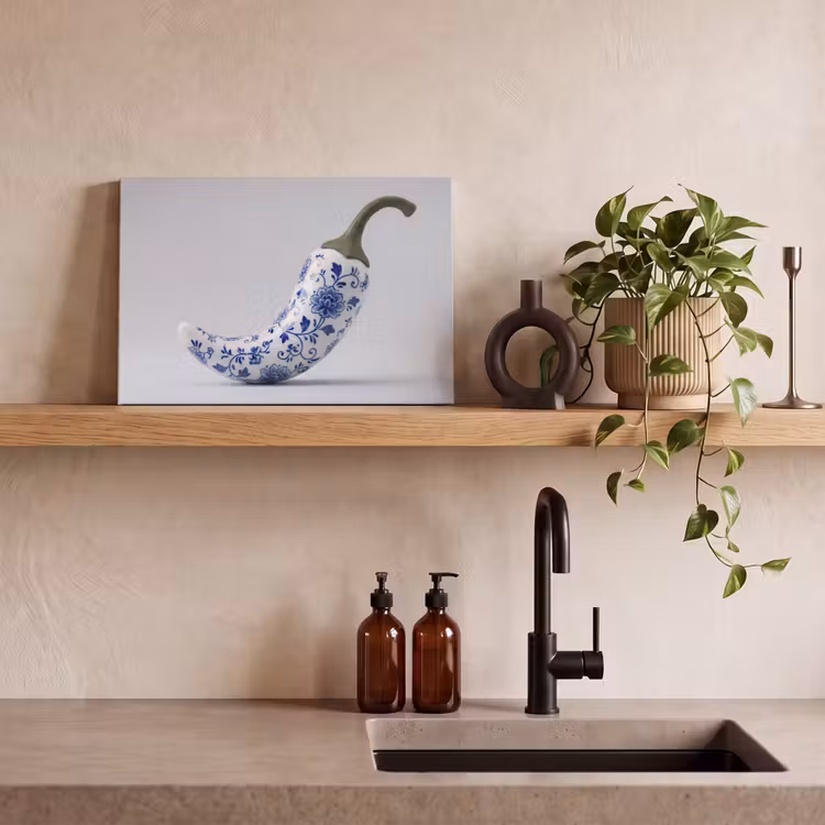Canvas Print - Chili pepper - Ceramic - Blue — 3