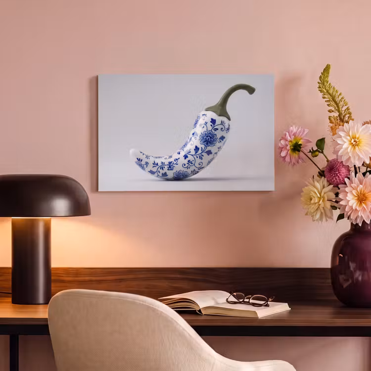 Canvas Print - Chili pepper - Ceramic - Blue — 4