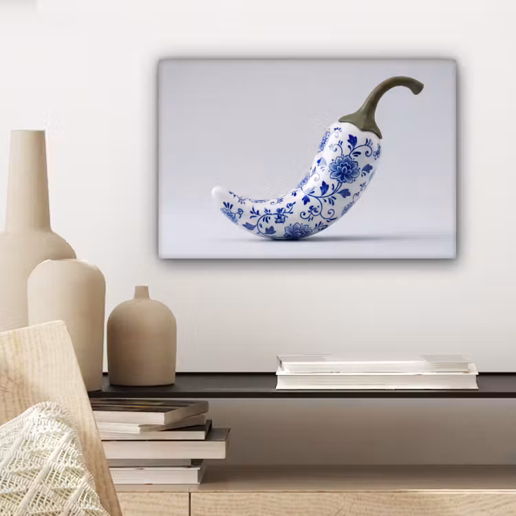 Canvas Print - Chili pepper - Ceramic - Blue — 5