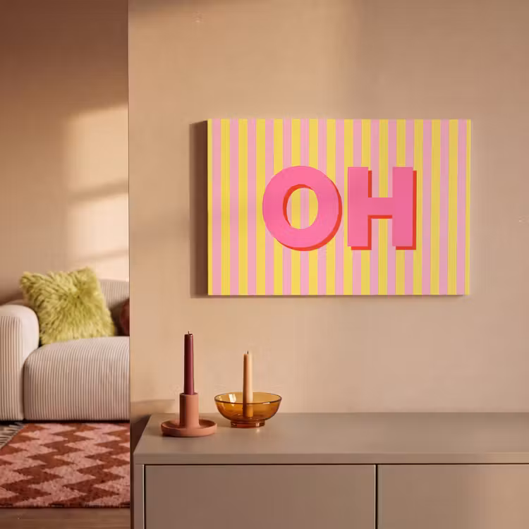 Canvas Print - Text - Stripes - Pink — 2