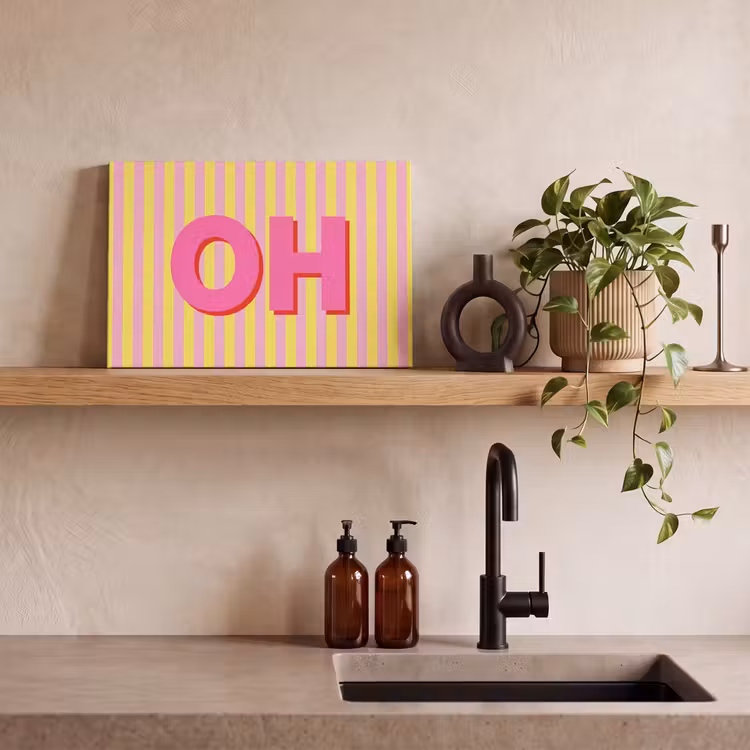 Canvas Print - Text - Stripes - Pink — 3