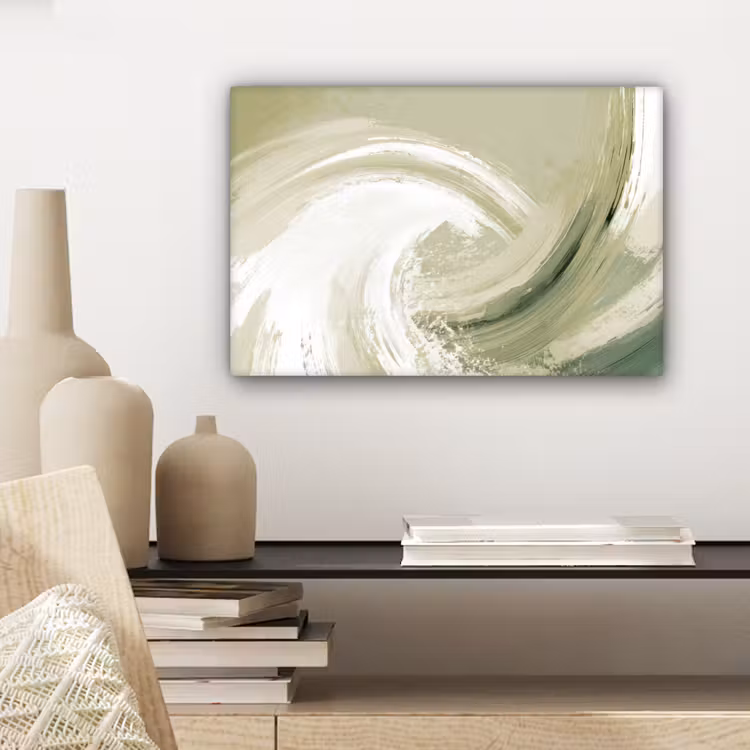 Canvas Print - Abstract - Brush strokes - Waves - Green — 5