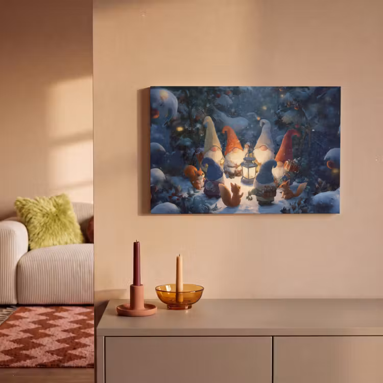 Canvas Print - Winter - Gnomes - Squirrels - Multicolored — 2