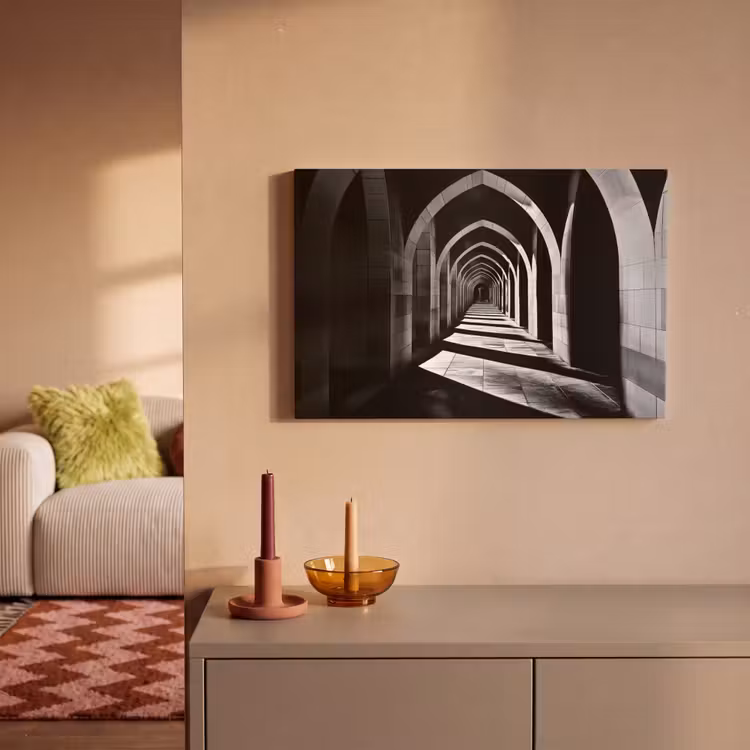 Canvas Print - Corridor - Arches - Shadow - Depth — 2