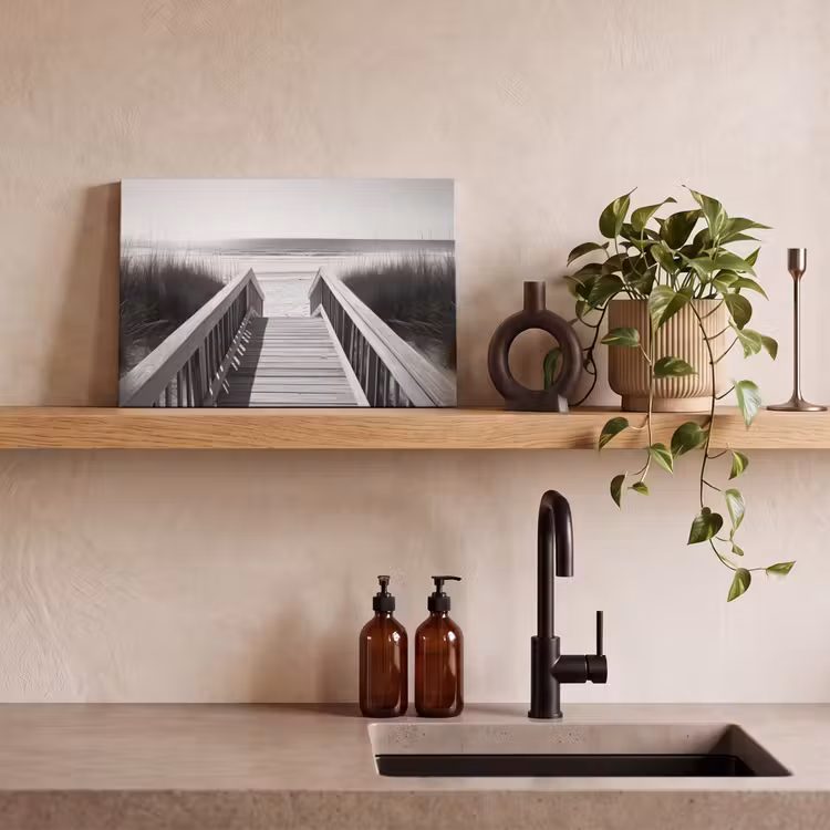 Canvas Print - Footbridge - Wood - Beach - Sea — 3
