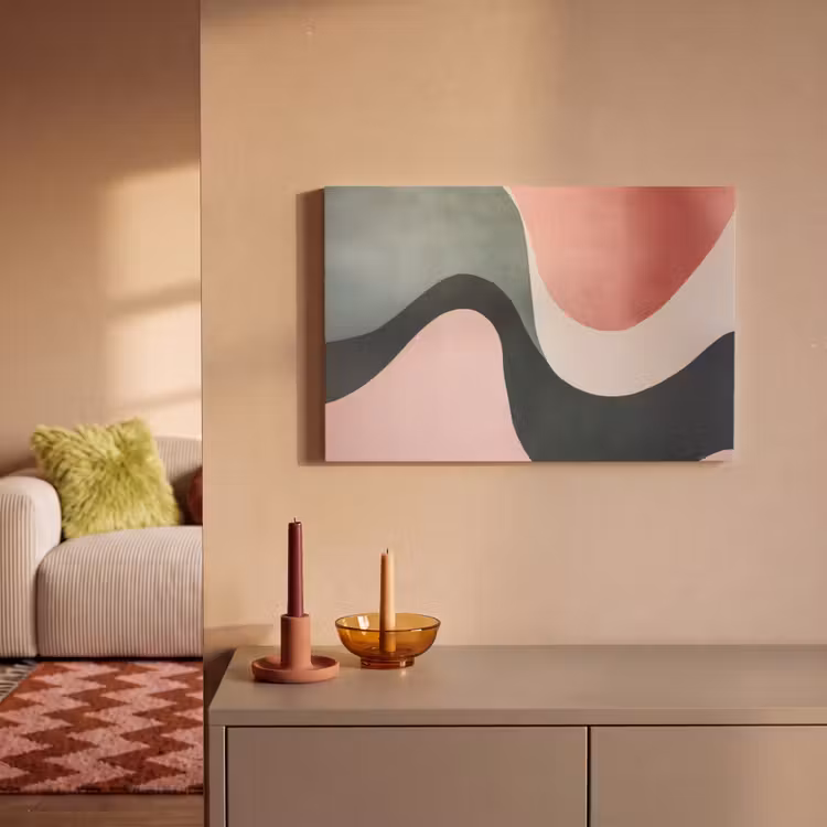 Canvas Print - Abstract - Waves - Ornate - Pink — 2