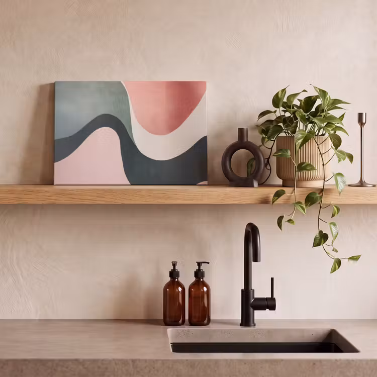 Canvas Print - Abstract - Waves - Ornate - Pink — 3