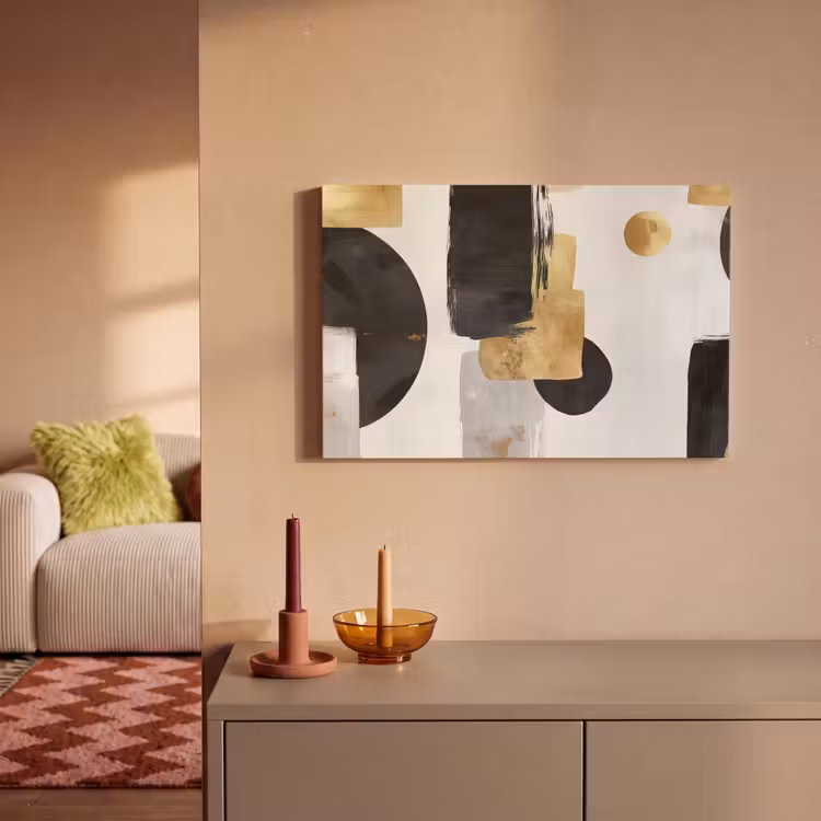 Canvas Print - Gold - Rectangles - Circles - Abstract — 2