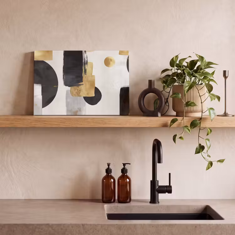 Canvas Print - Gold - Rectangles - Circles - Abstract — 3