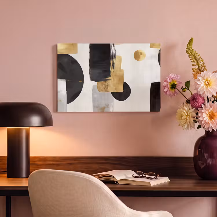 Canvas Print - Gold - Rectangles - Circles - Abstract — 4