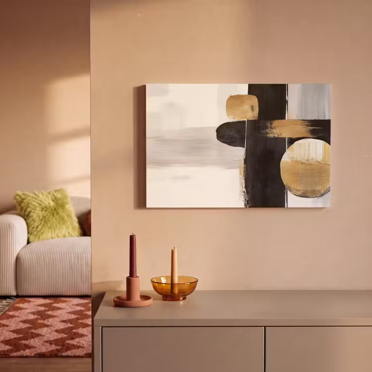 Canvas Print - Shapes - Brush strokes - Abstract - Gold — 2