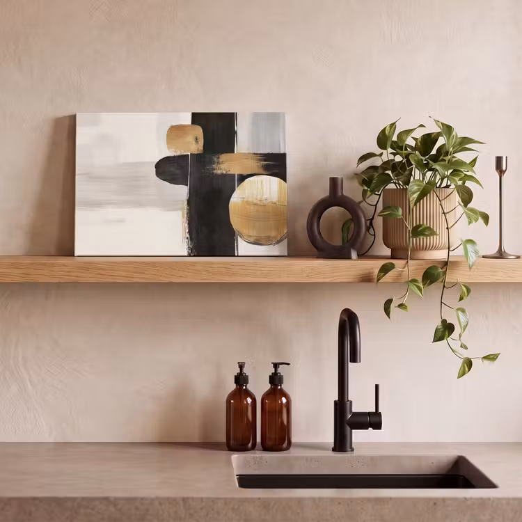 Canvas Print - Shapes - Brush strokes - Abstract - Gold — 3