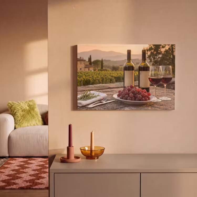 Canvas Print - Wine - Glasses - Grapes - Vineyard — 2