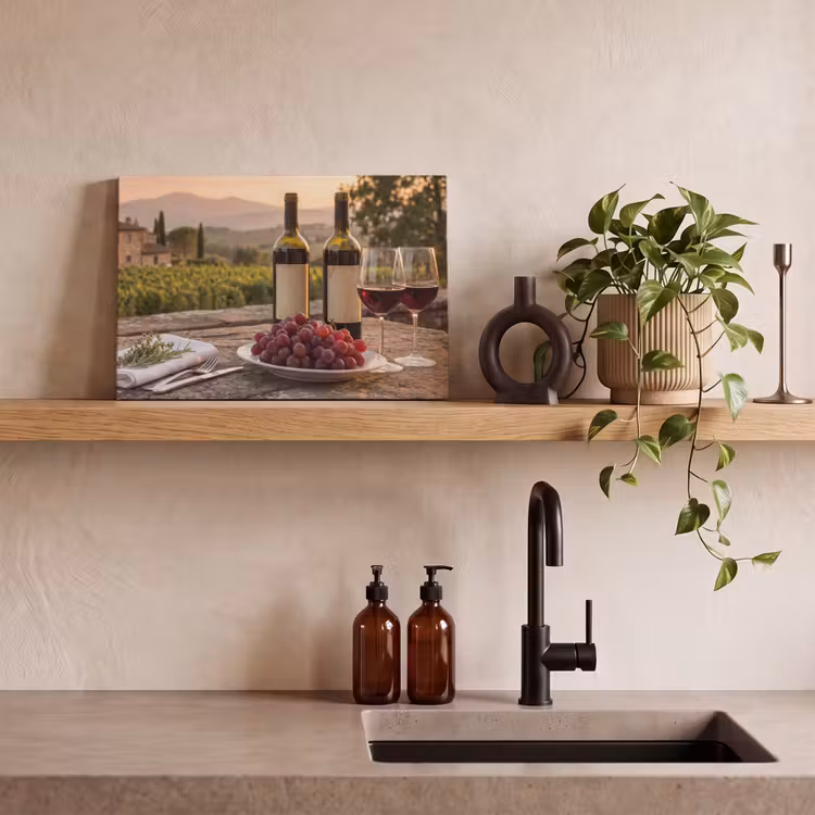 Canvas Print - Wine - Glasses - Grapes - Vineyard — 3